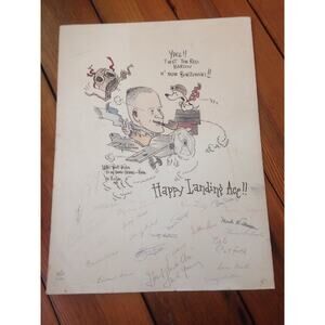 Happy Landings Ace NORMAN STEPHEN BURZYNSKI Colonel Pentagon Air Force Drawing
